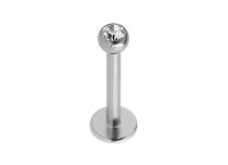 Box 10 pcs Labret Titanium Sterile Disc 4 mm Ball 2.5 mm Strass White | Itc