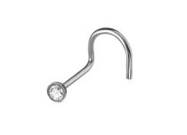Box of 10 pcs of Stud Nose Titanium Sterile with White Crystal | Itc