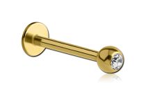 Labret Titanium PVD Gold Sterile White Strass Ball 3 mm | Itc