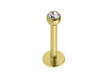 Labret Titanium PVD Gold Sterile White Strass Ball 3 mm | Itc
