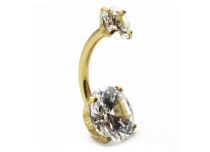 Banana Titanium PVD Gold Internal Sterile Ball 5 / 8 mm Double Strass Scratched |