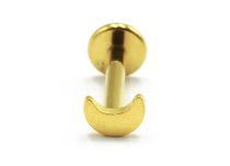 Labret Titanium PVD Gold Internal Sterile Crescent Moon pattern | Itc