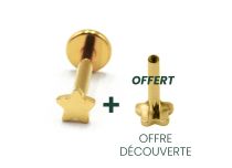 Labret Titanium PVD Gold Internal Sterile Star motif | Itc