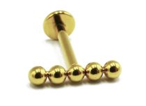 Labret Titanium PVD Gold Internal Sterile pattern 5 Straight balls | Itc