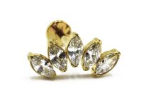 Labret Titane PVD Gold Interne Stérile motif Marquise 5 Strass | Itc
