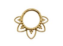 Hinge ring 1,2x8 titanium PVD GOLD Sterile pattern Ornamental multi Ball| Itc
