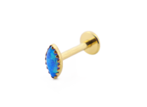 Labret Titanium PVD Gold Internal Sterile pattern Opal Synthetic | Itc