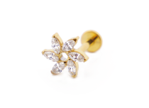Labret Titanium PVD Gold Internal Sterile Strass Mill Pattern | Itc