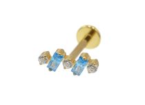 Labret Titanium PVD Gold Internal Sterile pattern rectangle / round | Itc