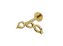 Labret Titanium PVD Gold Internal Sterile Chain pattern| Itc