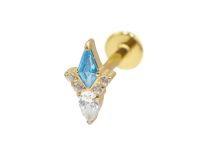 Labret Titanium PVD Gold Internal Sterile diamond pattern | Itc