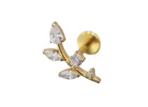 Labret Titanium PVD Gold Internal Sterile round/Oval/Triangle BL| Itc branch pattern