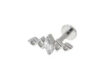 Labret Titanium Internal Sterile pattern 5 rhomb rhinestones BL| Itc