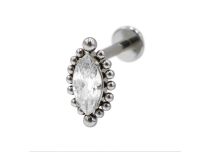 Labret Titane Interne Sterile pattern oval ornamental rhinestones BL| Itc