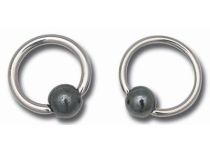 Colored Titanium Ring Hematite Ball 4 mm | Itc