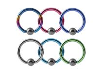 Colored Titanium Ring Hematite Ball 4 mm | Itc