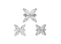 Accessoire interne Titane motif papillon strass blanc