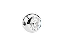 Ball Steel side screw Crystal Facet White | Itc