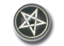 Screw-on Steel Disc with White Satanic Cross pattern | Itc