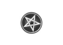 Screw-on Steel Disc with White Satanic Cross pattern | Itc