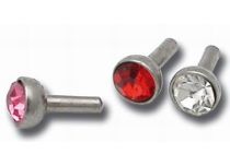 Steel Ball Push Clip with Colored Crystal | Itc