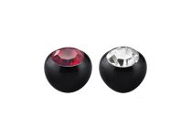 Boule Push Clip BioFlex Noir Cristal Coloré | Itc