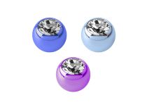 Colored Titanium Ball with White Crystal | Itc