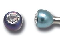 Titanium Ball with Colored Crystal | Itc