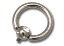 Titanium Ball Internal 4 mm White Crystal for Dermal 1.6 mm Ring | Itc