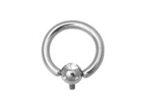 Titanium Ball Internal 4 mm White Crystal for Dermal 1.6 mm Ring | Itc