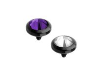 Black Titanium Disc Internal Screw Colored Crystal | Itc