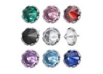 disque titane interne 0,9x5 mm strass bleu clair