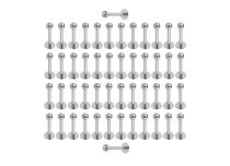 Set of Steel Crystal Ball Labret 3 mm | Itc