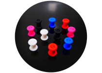 Pack of 10 spiral silicone plugs, mixed size and color.