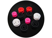 Pack of 10 spiral silicone plugs, mixed size and color