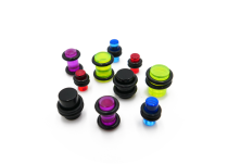 Pack of 10 round acrylic plugs in mixed colors and sizes