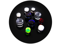Pack of 10 round acrylic plugs, color and size mix