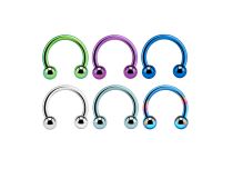 Colored Titanium Horseshoe with Balls | Itc