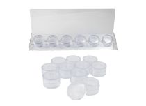 Acrylic display 10 x 4 cm round accessory boxes