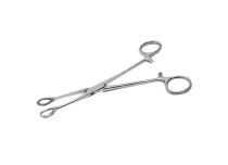Stainless steel clamp, round, 7.5 x 12.5 mm, 18 cm long