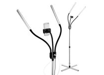 GEMINI two-arm LED floor lamp and DAYLIGHT smartphone holder
