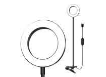 Ring LED lamp with clip fastening, adjustable in 3 shades